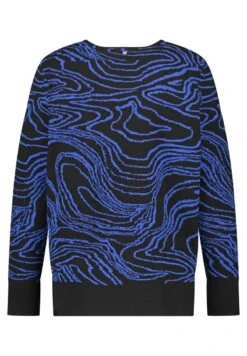 Gerry Weber MIT WELLENMUSTER - Strickpullover - Schwarz Blau Gemustert -Dein Mode Laden 0508a67d612a457383d87b3ae2881e44