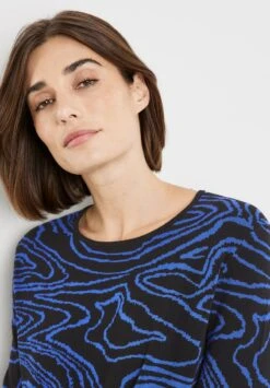 Gerry Weber MIT WELLENMUSTER - Strickpullover - Schwarz Blau Gemustert -Dein Mode Laden 0f5dc364c7ee45c4957f1f674108403d