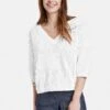 Gerry Weber ODY 3/4 ARM MIT FRANSE - Strickpullover - Off White