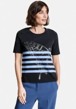Gerry Weber 1/2 ARM MIT RINGELN UND FRONTPR - T-Shirt Print - Blau Ringel