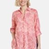 Gerry Weber LANGARM GEMUSTERTE LONG MIT SEITENSCHLITZ - Hemdbluse - Lila Pink Rot Orange Druck