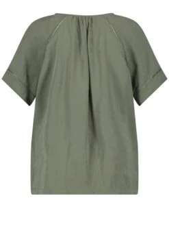 Gerry Weber KURZARM MIT BINDEDETAIL AM AUSSCHN - Bluse - Olive -Dein Mode Laden 3439634d237f49f49b366e53e29a2fe5