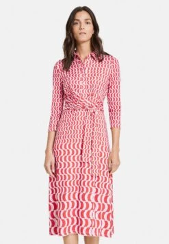 Gerry Weber MIT WICKELEFFEKT - Blusenkleid - Ecru Weiss Rot Orange Druck