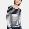 Gerry Weber Strickpullover - Blau Ecru Weiss Ringel -Dein Mode Laden 46ba1339f586407b98394be965dadf23