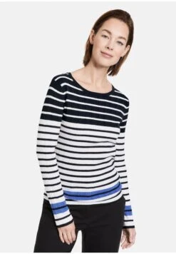 Gerry Weber Strickpullover - Blau Ecru Weiss Ringel