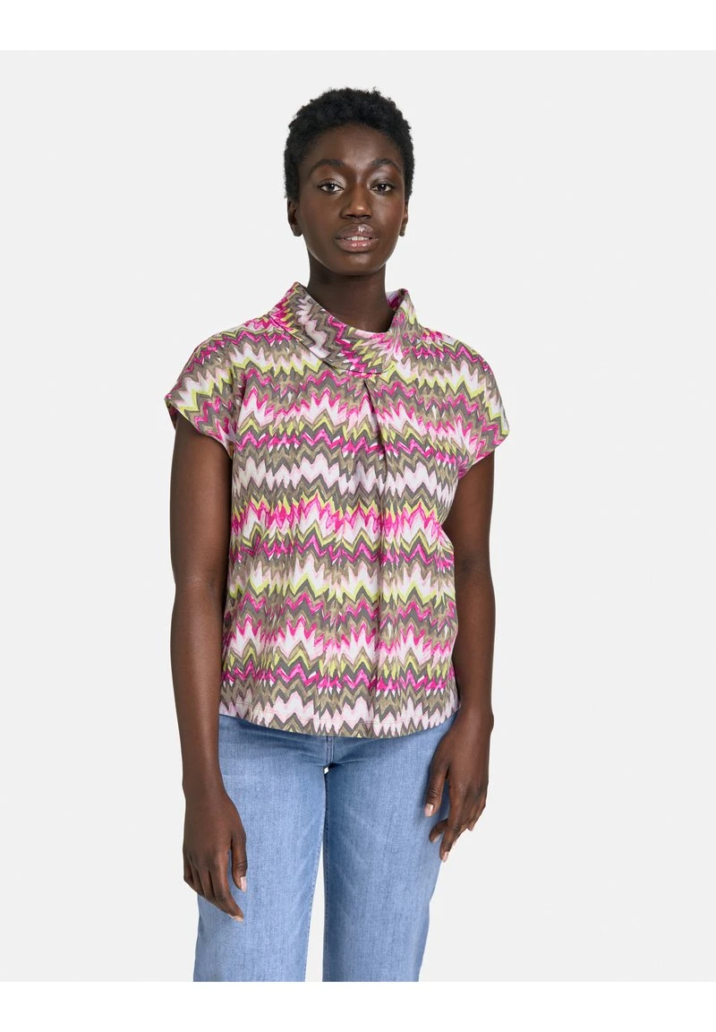 Gerry Weber GEMUSTERTES KURZARM - T-Shirt Print - Grün Lila Pink Druck 3 Gerry Weber GEMUSTERTES KURZARM - T-Shirt Print - Grün Lila Pink Druck