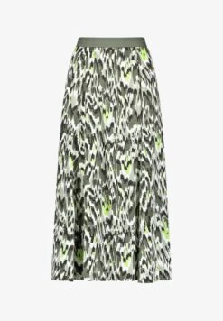 GEMUSTERTER MIT SEITENSCHLITZ - Maxirock - Gruen Druck