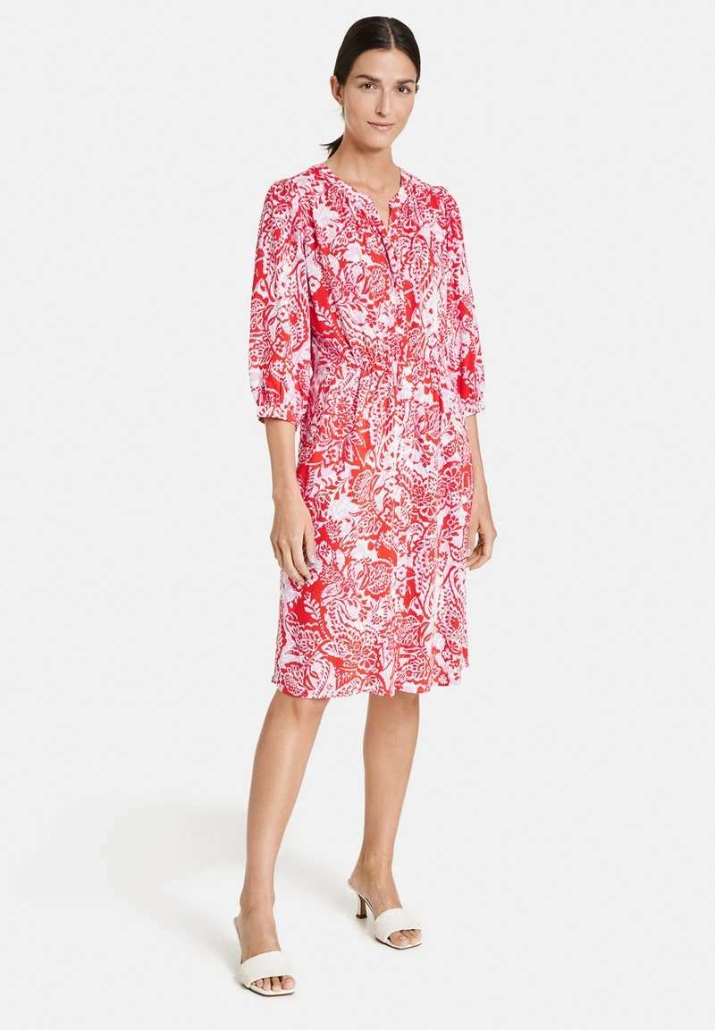 Gerry Weber Freizeitkleid - Ecru Weiss Rot Orange Druck 4 Gerry Weber Freizeitkleid - Ecru Weiss Rot Orange Druck – Bild 2