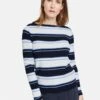 Gerry Weber LANGARM RUNDHALS MIT MARKANTEN STR - Strickpullover - Blau Ringel -Dein Mode Laden 5f975938d45b4f02b6feda34c023e801