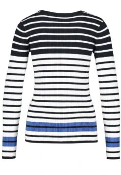 Gerry Weber Strickpullover - Blau Ecru Weiss Ringel -Dein Mode Laden 66f0bf9467244974b161e150dee1fd64
