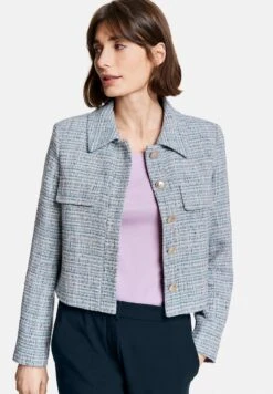 Gerry Weber LANGARM GEFÜTTERT MIT BOUCLÉ-OPTI - Blazer - Blau Ecru Weiss Gemuster -Dein Mode Laden 6f8cc1fde0324f4ab17c61260700f613 1