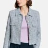 Gerry Weber LANGARM GEFÜTTERT MIT BOUCLÉ-OPTI - Blazer - Blau Ecru Weiss Gemuster