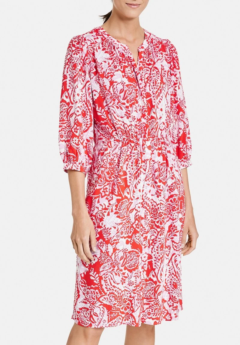 Gerry Weber Freizeitkleid - Ecru Weiss Rot Orange Druck 7 Gerry Weber Freizeitkleid - Ecru Weiss Rot Orange Druck – Bild 5