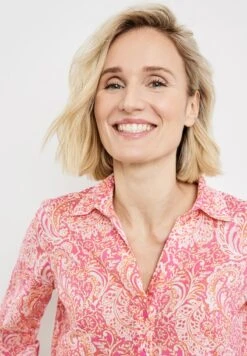 Gerry Weber LANGARM GEMUSTERTE LONG MIT SEITENSCHLITZ - Hemdbluse - Lila Pink Rot Orange Druck -Dein Mode Laden 789a629c5b474a59b2324957f4de56b4