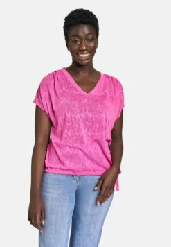 Gerry Weber MIT TUNNELBAND - T-Shirt Print - Lila Pink Grün Druck