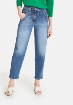 Gerry Weber MOM FIT MIT WASHED- - Jeans Relaxed Fit - Blue Denim With Use