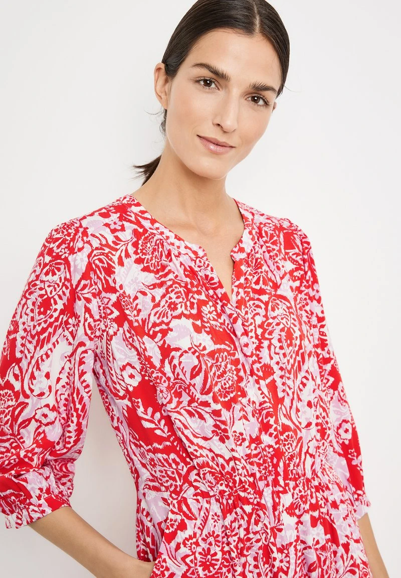 Gerry Weber Freizeitkleid - Ecru Weiss Rot Orange Druck 6 Gerry Weber Freizeitkleid - Ecru Weiss Rot Orange Druck – Bild 4