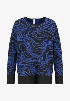 Gerry Weber MIT WELLENMUSTER - Strickpullover - Schwarz Blau Gemustert -Dein Mode Laden a207af8a7dce49b2ba9c6d72f7d57c05