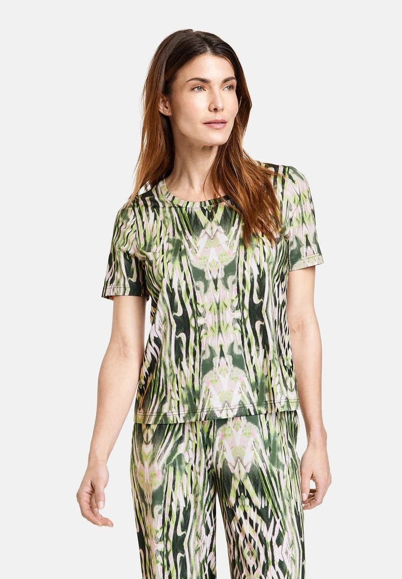Gerry Weber 1/2 ARM GEMUSTERTES T-SHIRT IN BATIK-OPTIK - T-Shirt Print - Ecru Weiss Grün Druck 3 Gerry Weber 1/2 ARM GEMUSTERTES T-SHIRT IN BATIK-OPTIK - T-Shirt Print - Ecru Weiss Grün Druck