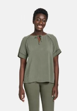 Gerry Weber KURZARM MIT BINDEDETAIL AM AUSSCHN - Bluse - Olive