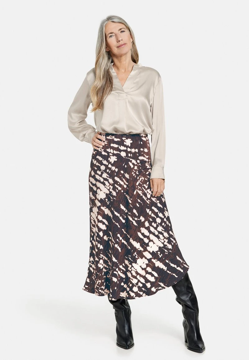 Gerry Weber ASYMMETRISCHER - Maxirock - Braun Ecru Weiss Druck 4 Gerry Weber ASYMMETRISCHER - Maxirock - Braun Ecru Weiss Druck – Bild 2