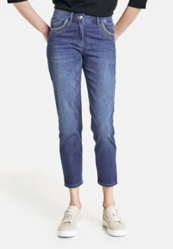 Gerry Weber VERKÜRZT 5 POCKET BEST4ME CROPPED M - Jeans Slim Fit - Blue Denim Mit Use