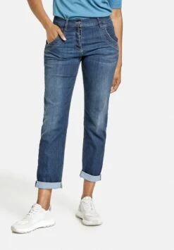 Gerry Weber VERKÜRZT MIT SAUMUMSCHLAGT BEST4ME - Jeans Relaxed Fit - Dark Blue Denim Mit Use