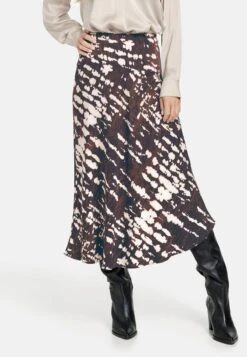 Gerry Weber ASYMMETRISCHER - Maxirock - Braun Ecru Weiss Druck