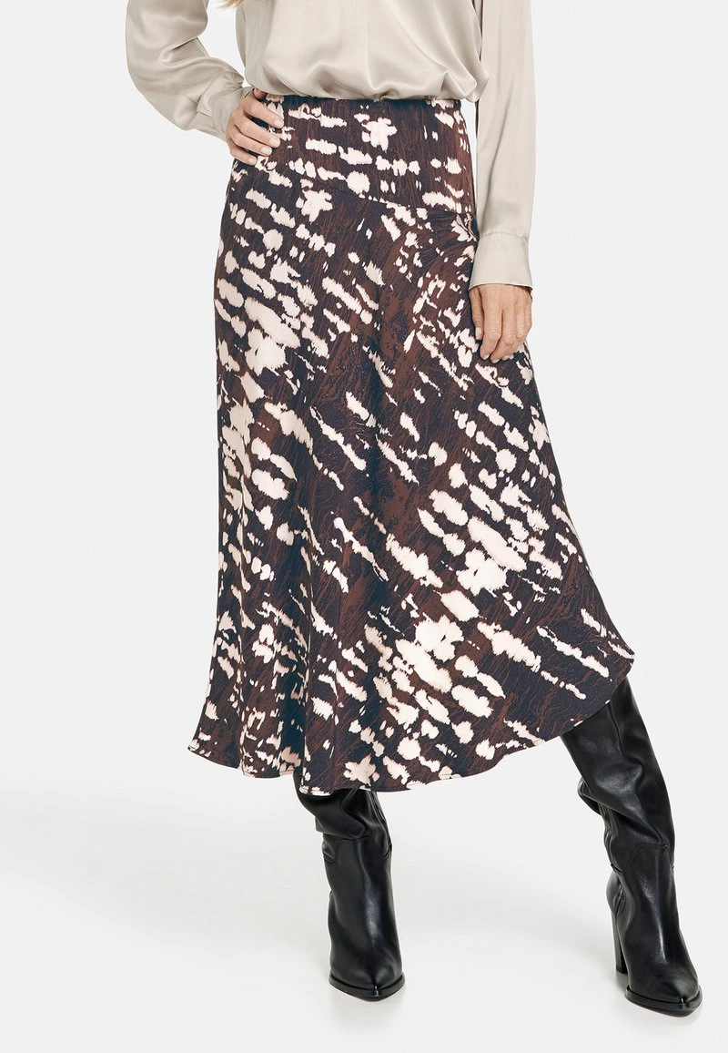 Gerry Weber ASYMMETRISCHER - Maxirock - Braun Ecru Weiss Druck 3 Gerry Weber ASYMMETRISCHER - Maxirock - Braun Ecru Weiss Druck