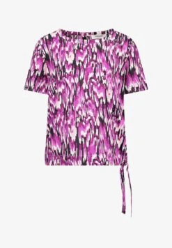 1/2 ARM - Bluse - Lila Pink Schwarz Druck -Dein Mode Laden c615e0f7ffd94bca80b7f4c43e7ac3da