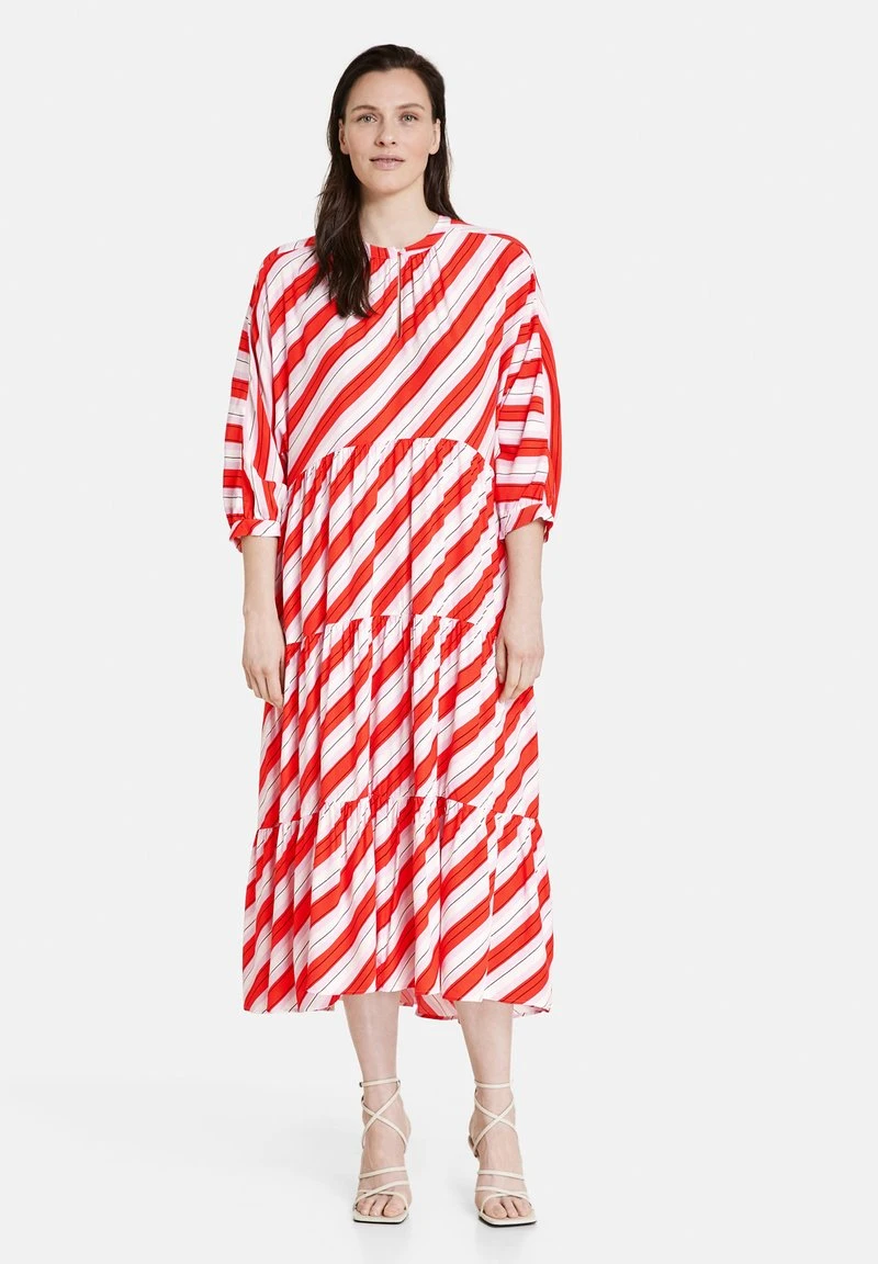 Gerry Weber MIT VOLANT - Freizeitkleid - Ecru Weiss Rot Orange Streifen 4 Gerry Weber MIT VOLANT - Freizeitkleid - Ecru Weiss Rot Orange Streifen – Bild 2