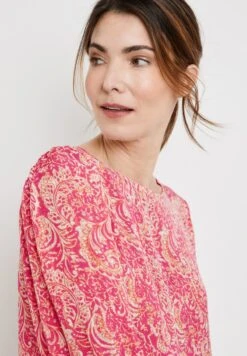 Gerry Weber 3/4 ARM MIT GEKNÖPFTEM RÜCKENTEI - Bluse - Lila Pink Rot Orange Druck -Dein Mode Laden d31e8b162dcf42d5b446699c0e771b1e