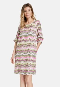 Gerry Weber MIT BALLONÄRMELN - Freizeitkleid - Grün Lila Pink Druck