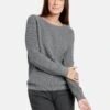 Gerry Weber LANGARM RUNDHALS MIT STRUKTUR STRI - Strickpullover - Grey Melange