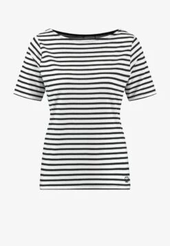 Gerry Weber 1/2 ARM GESTREIFTES - T-Shirt Print - Schwarz Ecru Weiss Ringel -Dein Mode Laden d8062cd78dac487eac2976e29d1e7b23