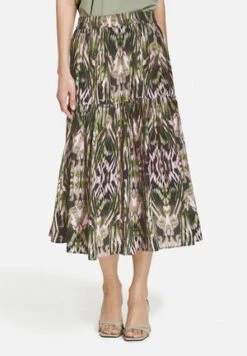 GEMUSTERTER MIT SEITENSCHLITZ - Maxirock - Gruen Druck -Dein Mode Laden d8416a48ab014ead9b87c73dc2236cf1 1