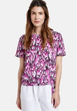 1/2 ARM - Bluse - Lila Pink Schwarz Druck -Dein Mode Laden d93a7b4a8f544f2a8faeb5312c84180c