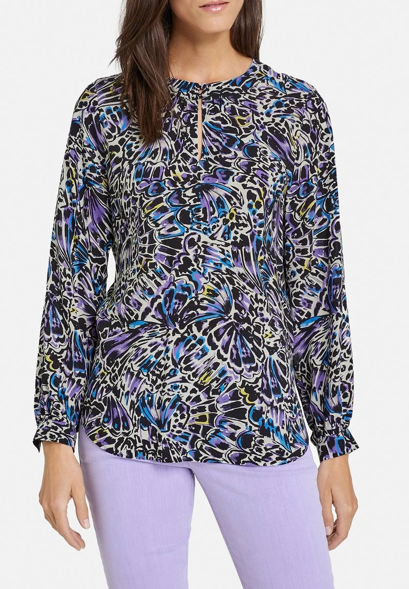 Gerry Weber LANGARM FLIESSENDE MIT ALLOVER-MUSTER - Bluse - Ecru Weiss Blau Druck 7 Gerry Weber LANGARM FLIESSENDE MIT ALLOVER-MUSTER - Bluse - Ecru Weiss Blau Druck – Bild 5