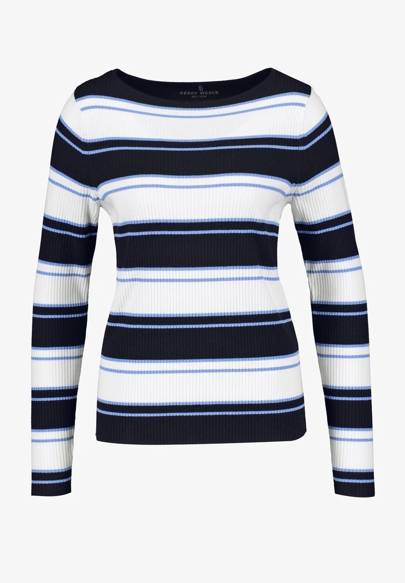 Gerry Weber LANGARM RUNDHALS MIT MARKANTEN STR - Strickpullover - Blau Ringel 6 Gerry Weber LANGARM RUNDHALS MIT MARKANTEN STR - Strickpullover - Blau Ringel – Bild 4