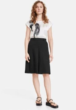 Gerry Weber KURZ LEICHT AUSGESTELLTER MIT KELLERFALTE - A-Linien-Rock - Schwarz