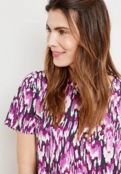 1/2 ARM - Bluse - Lila Pink Schwarz Druck -Dein Mode Laden ebab7aa214c14e31a92cb49c14c7032f