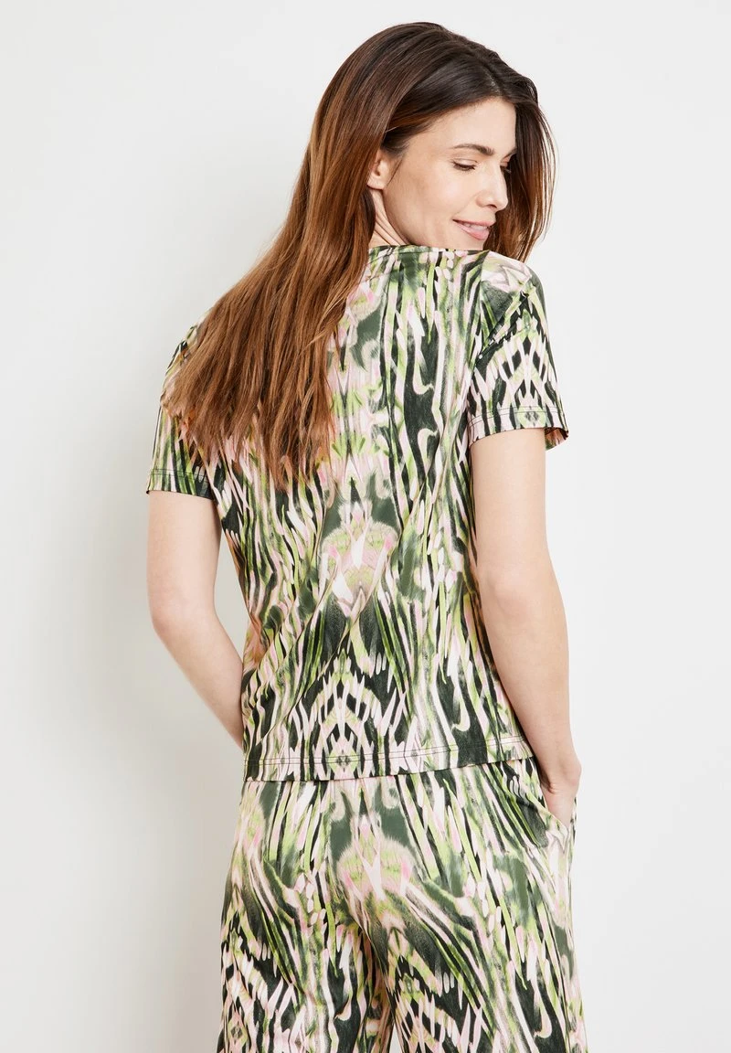 Gerry Weber 1/2 ARM GEMUSTERTES T-SHIRT IN BATIK-OPTIK - T-Shirt Print - Ecru Weiss Grün Druck 4 Gerry Weber 1/2 ARM GEMUSTERTES T-SHIRT IN BATIK-OPTIK - T-Shirt Print - Ecru Weiss Grün Druck – Bild 2