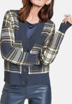 Gerry Weber Strickjacke - Blau Gelb Karo -Dein Mode Laden f7dc2852d69f451ba8c84e71d9afcdc0