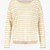 Strickpullover - Gelb Ecru Weiss Ringel
